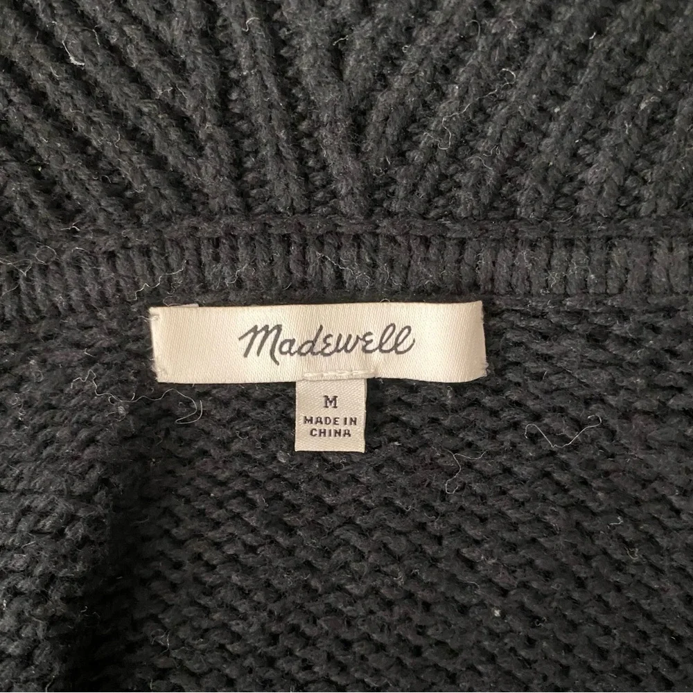 Madewell Size M Navy Blue Knit Button Down Sweater Varsity Jacket Cardigan - Picture 10 of 11